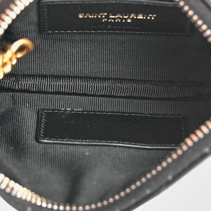 Saint Laurent Calfskin Matelasse Monogram Key Pouch Black 5 of 8