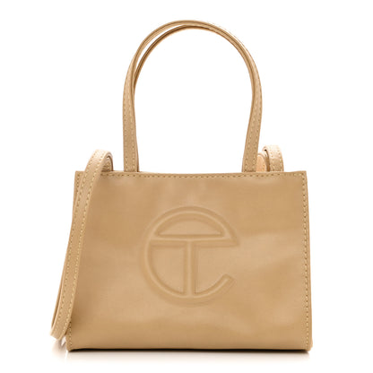 Telfar Vegan Leather Small Shopping Bag Cream 1 of 9