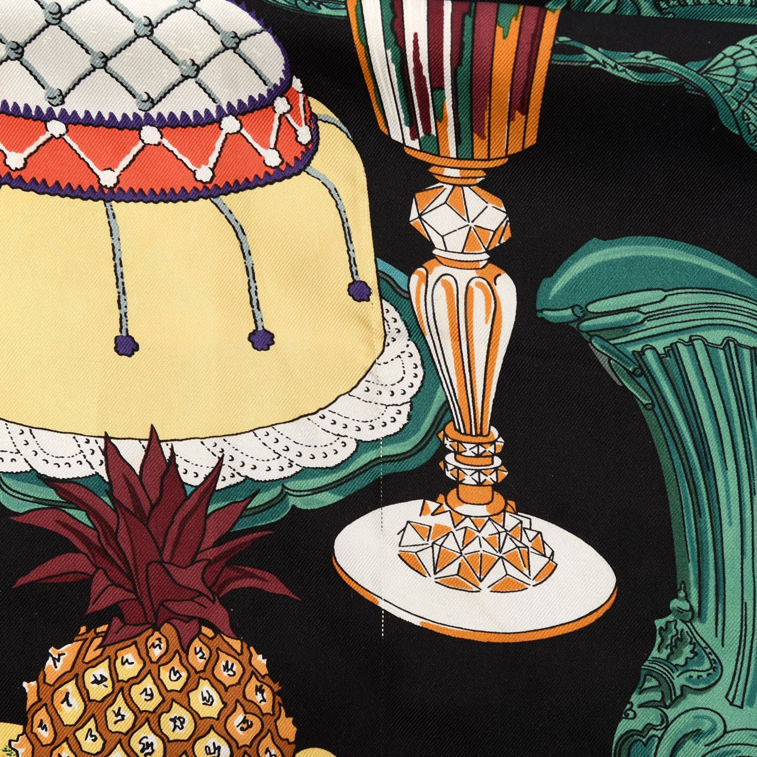 Hermes Silk Gastronomie Scarf 90 Black 6 of 6