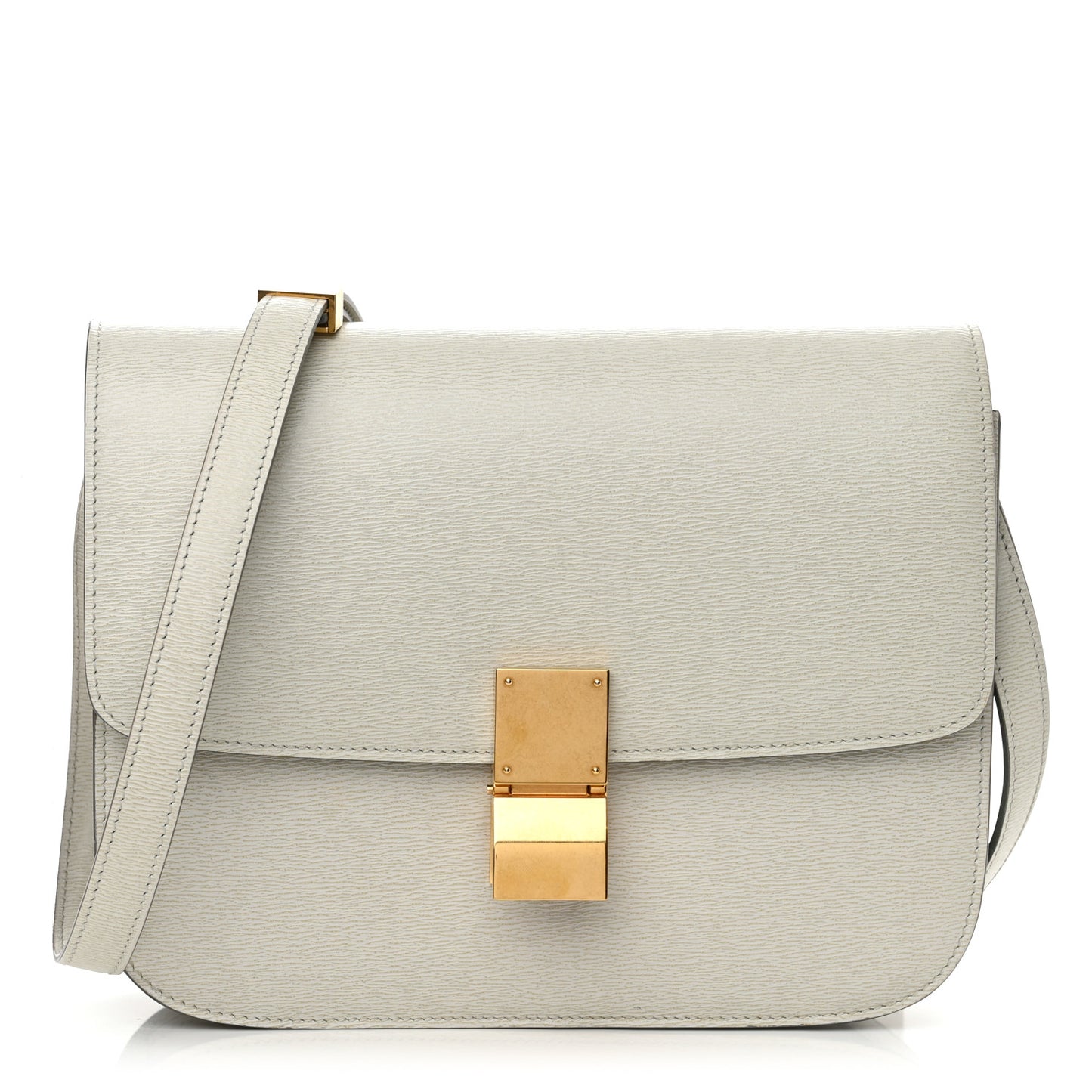 Liege Calfskin Medium Classic Box Flap Bag Pale Grey
