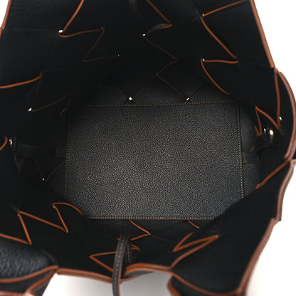 Loewe Soft Grained Calfskin Woven Basket Bag Black Tan 5 of 12