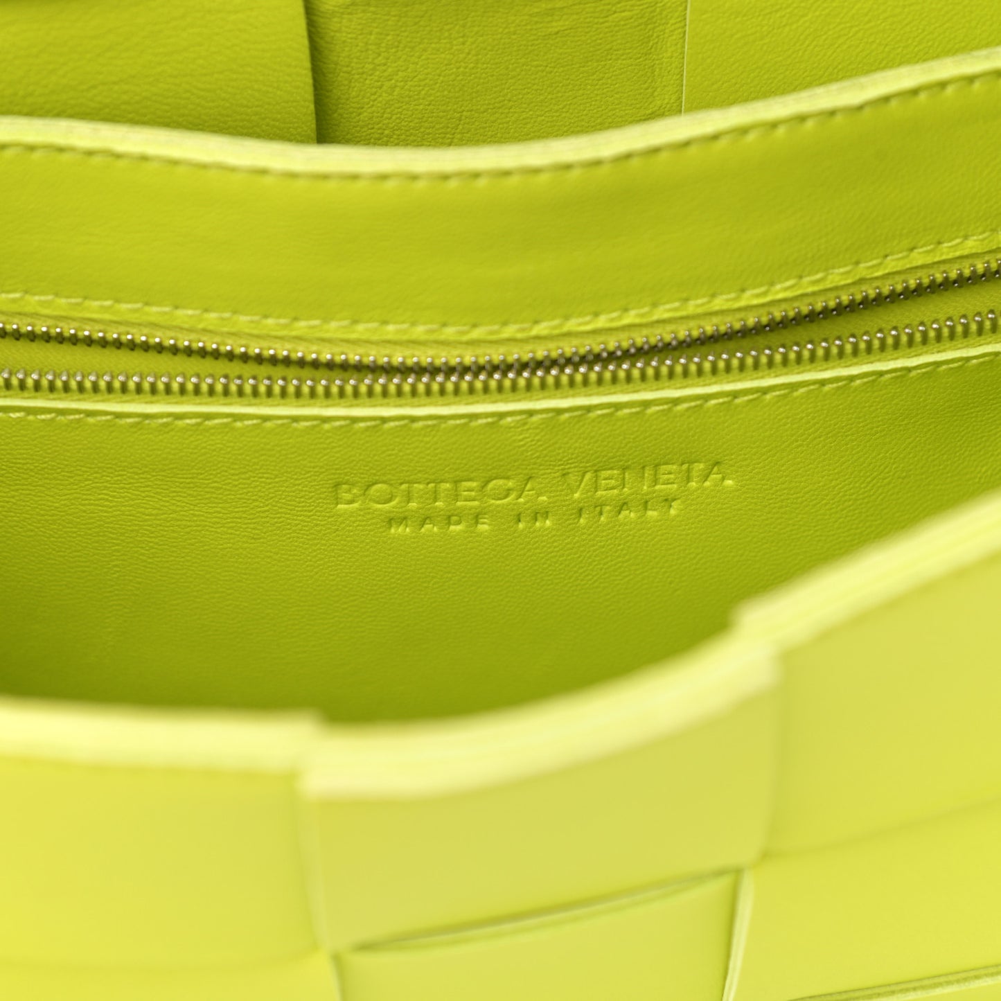 Lambskin Maxi Intrecciato Cassette Crossbody Bag Acid Kiwi