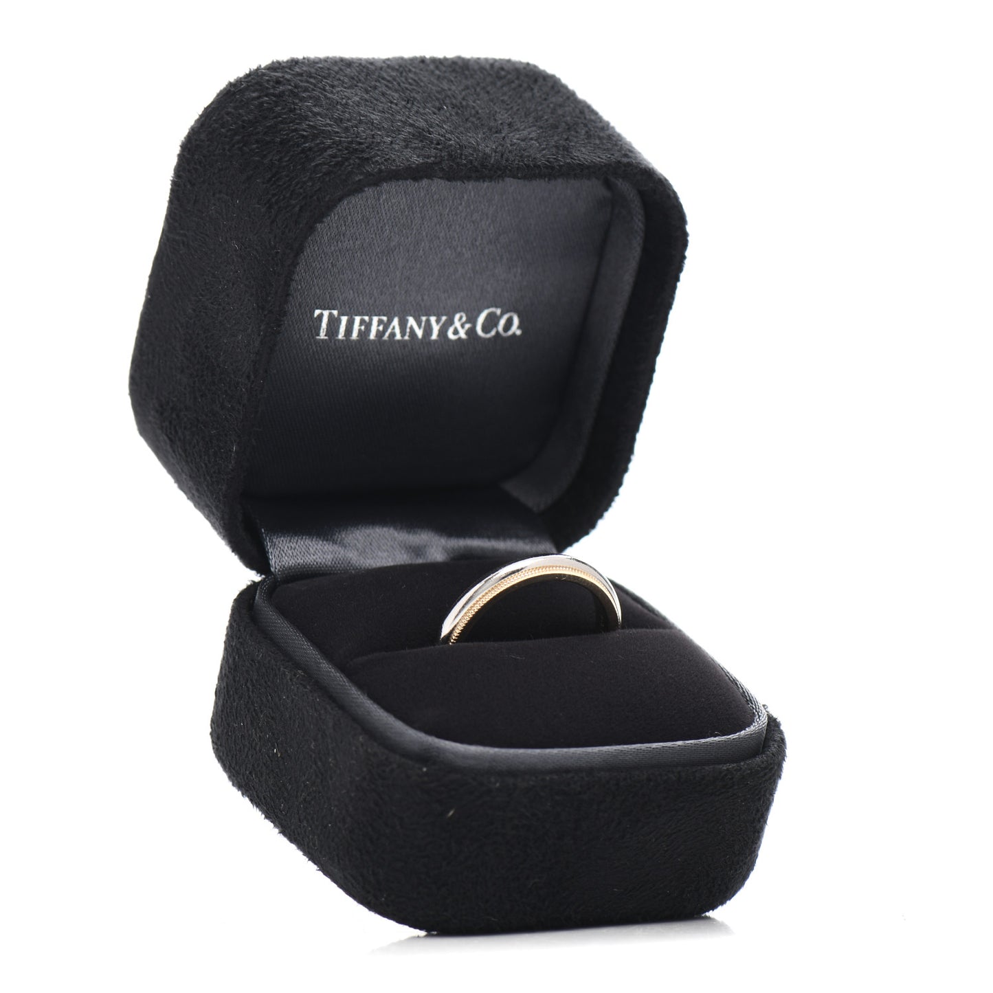 Platinum 18K Yellow Gold 3mm Milgrain Wedding Band Ring 57 8