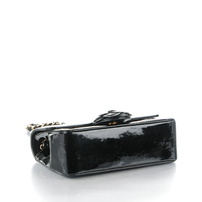 Chanel Patent Calfskin Camellia Mini Rectangular Flap Black 4 of 6
