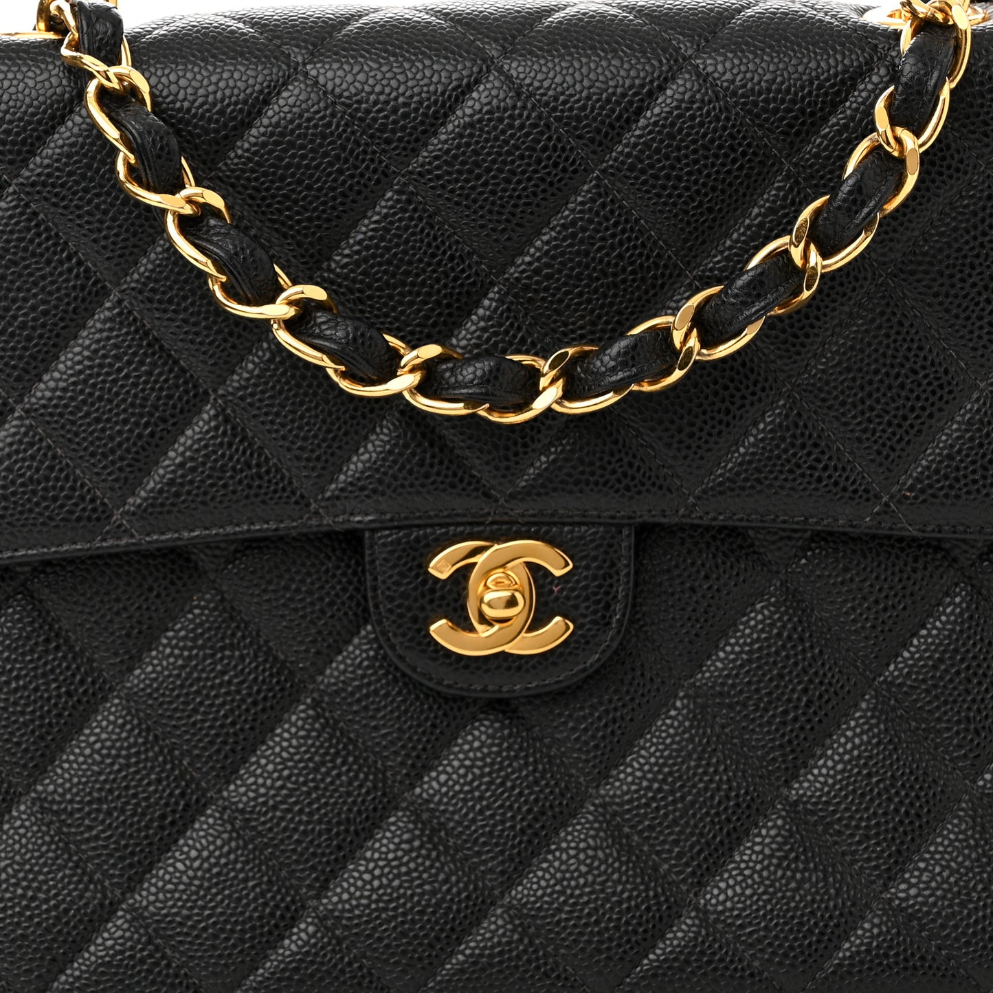 Caviar Quilted Jumbo Single Flap Black