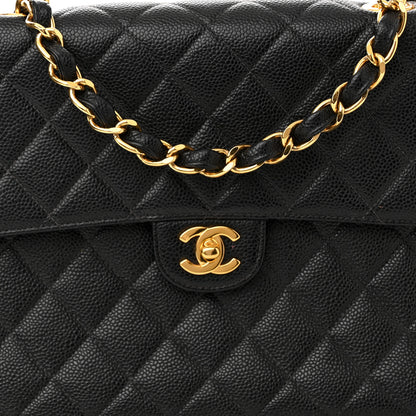 Chanel Caviar Quilted Jumbo Single Flap Black 8 of 11