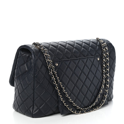 Chanel Calfskin Quilted Small XXL Travel Flap Bag Navy 3 of 10