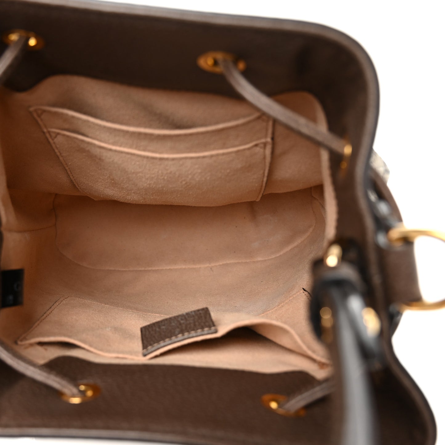 GG Supreme Monogram Web Small Ophidia Bucket Bag Brown