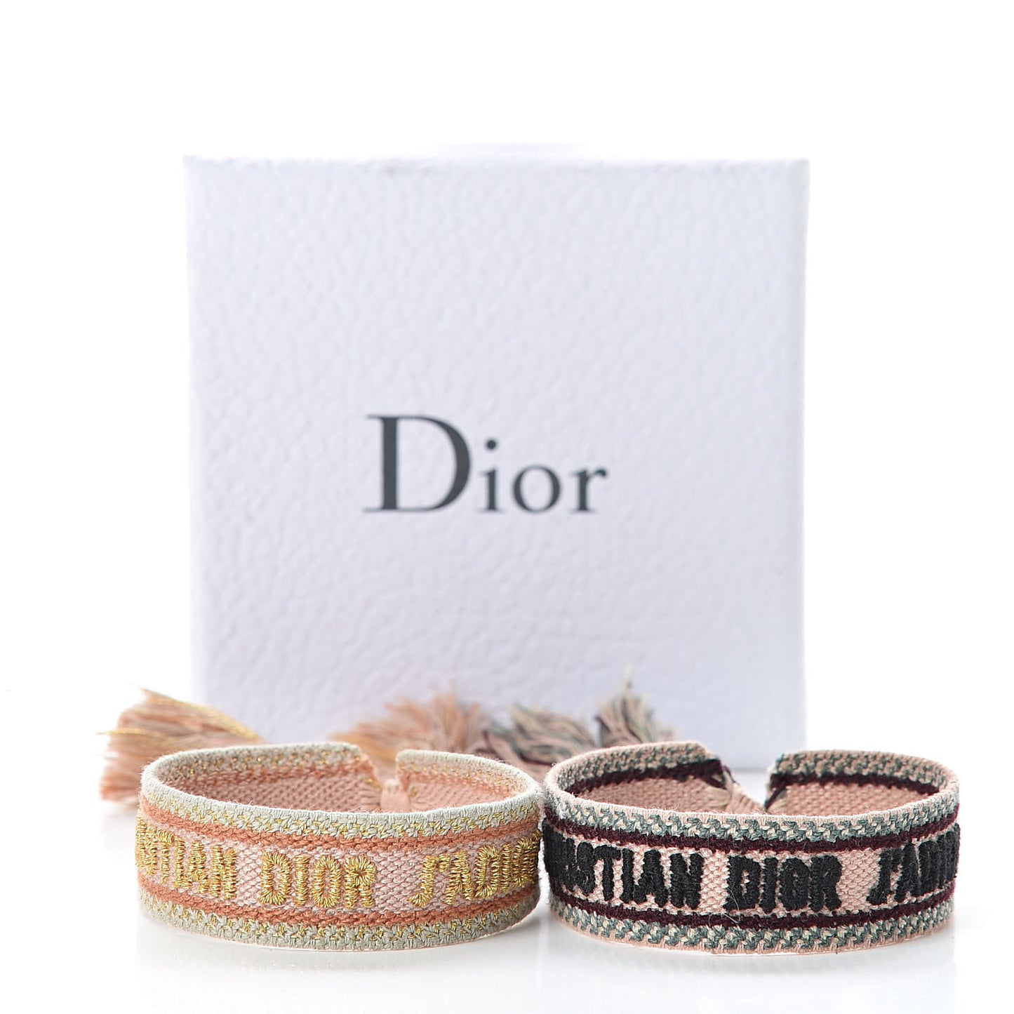 Woven Cotton J'Adior Friendship Bracelet Set Gold Pink