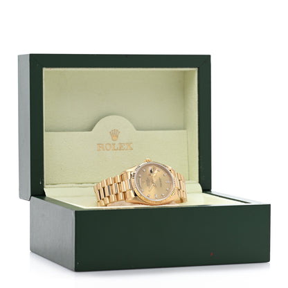 Rolex 18K Yellow Gold Diamond 36mm Oyster Perpetual Day-Date President Watch Champagne 18038 5 of 5