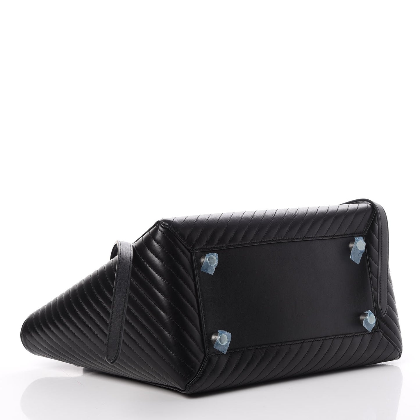 Calfskin Diagonal Quilted Mini Belt Bag Black
