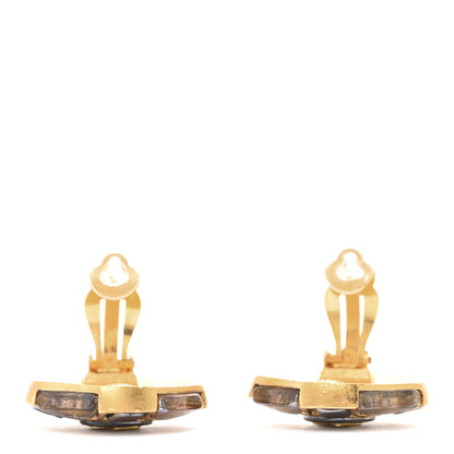 Chanel Gripoix Clip On Earrings Gold Red Black 3 of 7