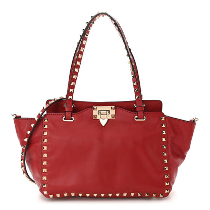 Valentino Garavani Vitello Small Rockstud Tote Rosso Valentino 1 of 10