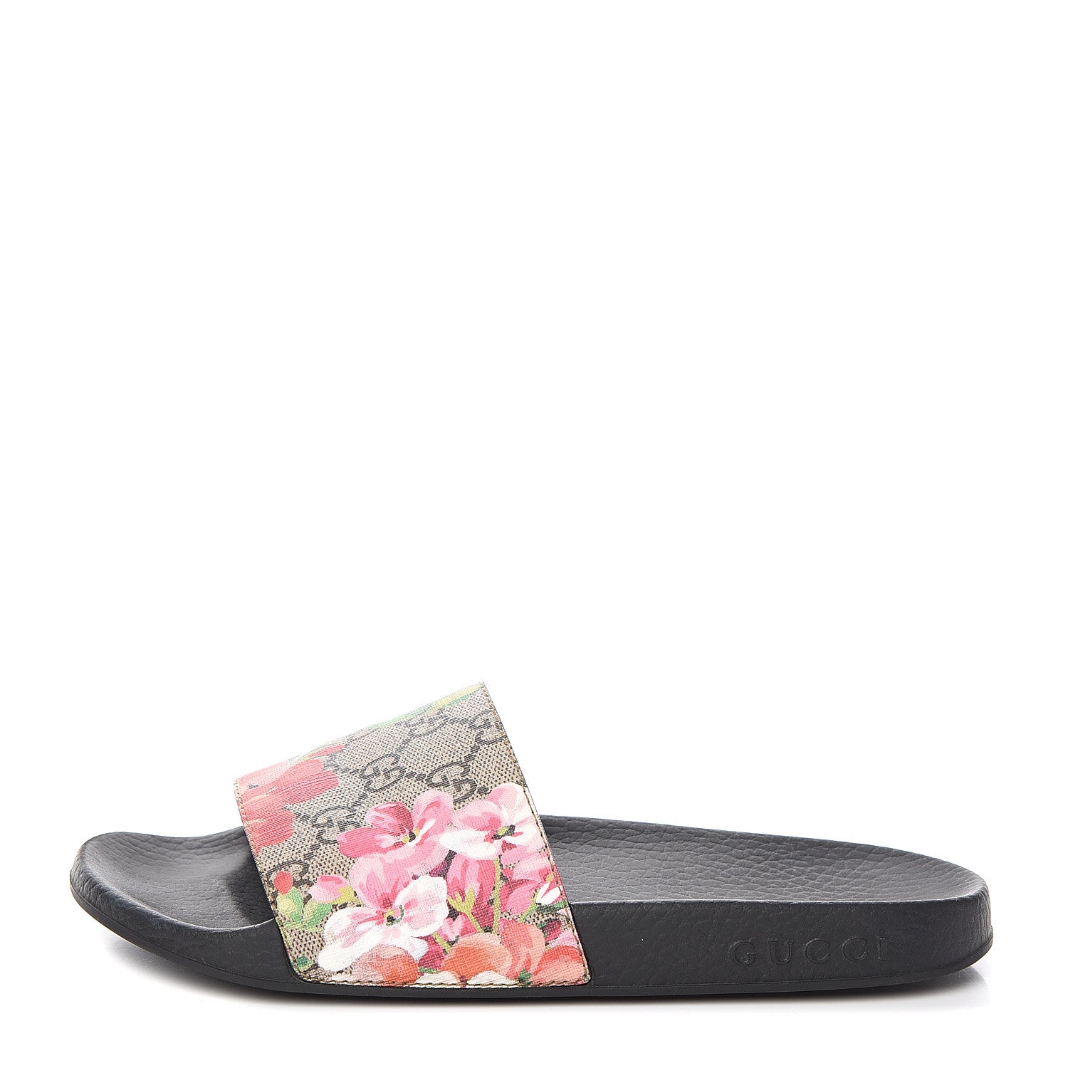 Gucci GG Supreme Monogram Blooms Slide Sandals 37 Beige Multicolor 1 of 8
