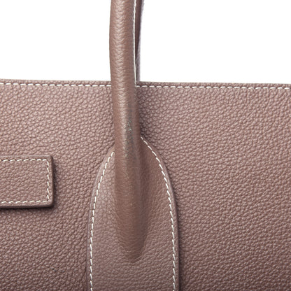Saint Laurent Grained Calfskin Topstitch Small Classic Sac De Jour Taupe 11 of 12