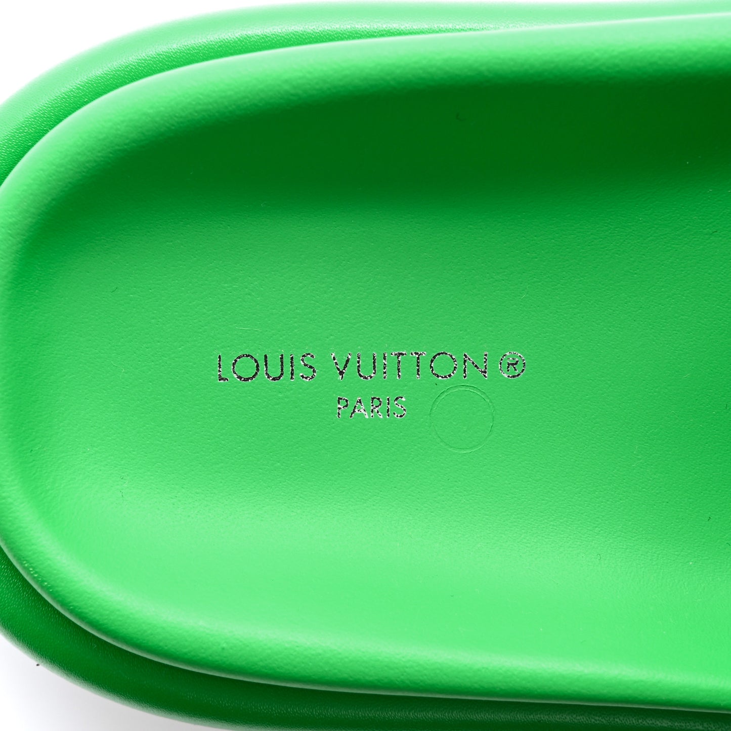 Technical Fabric Embossed Monogram Pool Pillow Comfort Mules 37 Green