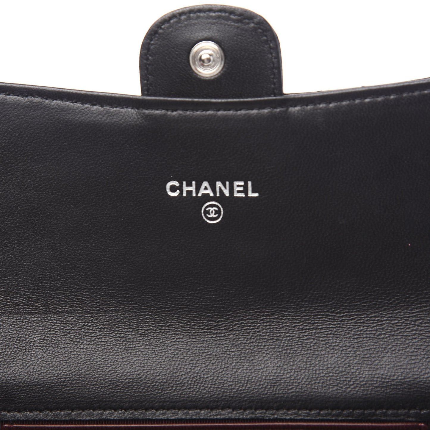 Lambskin Quilted Small Flap Wallet Black