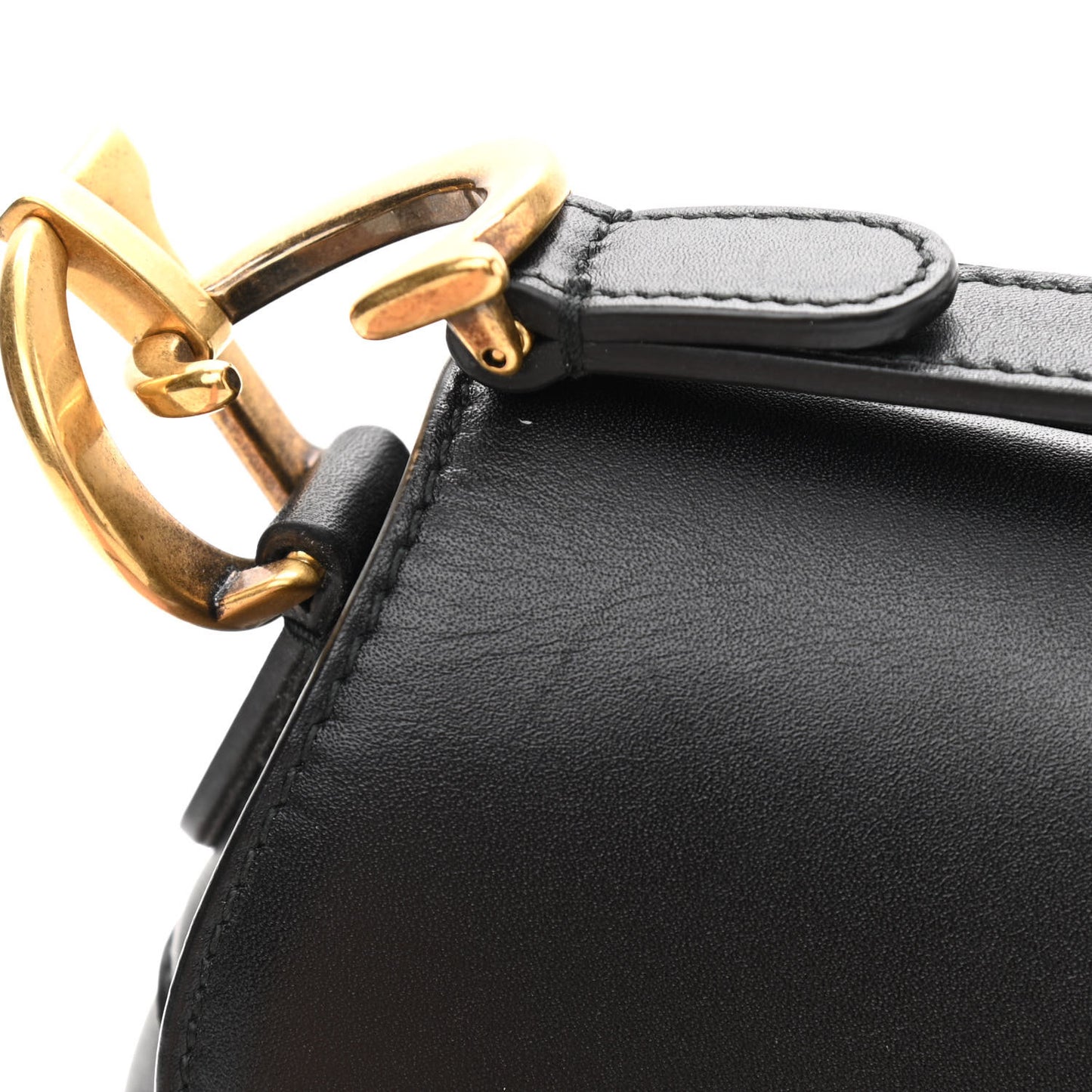 Calfskin Mini Saddle Bag Black