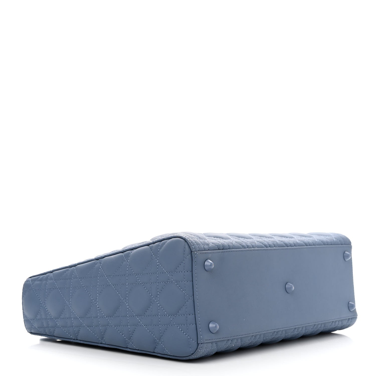 Christian Dior Ultra Matte Calfskin Cannage Large Lady Dior Blue 4 of 14