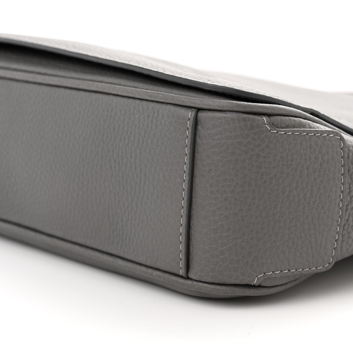 Calfskin Logo Messenger Charcoal Grey