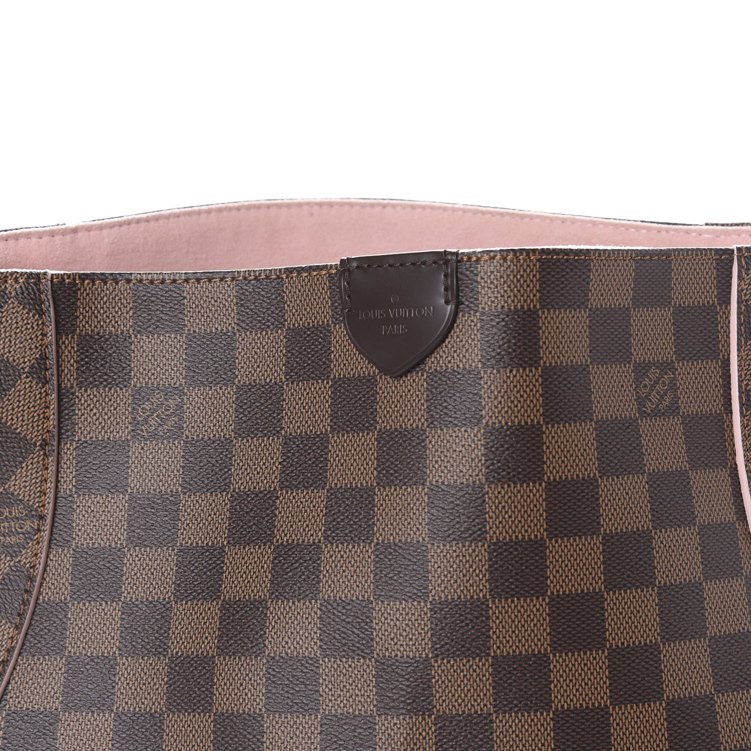 Louis Vuitton Damier Ebene Caissa Hobo Rose Ballerine 6 of 11