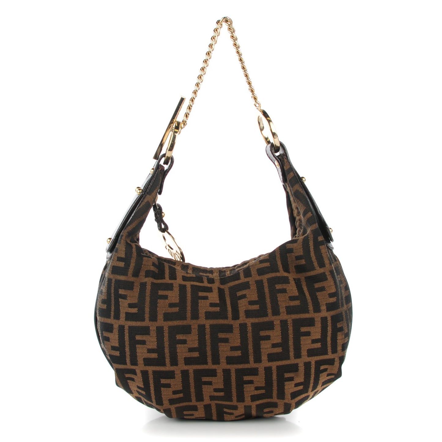 Zucca Small Chef Chain Hobo Tobacco