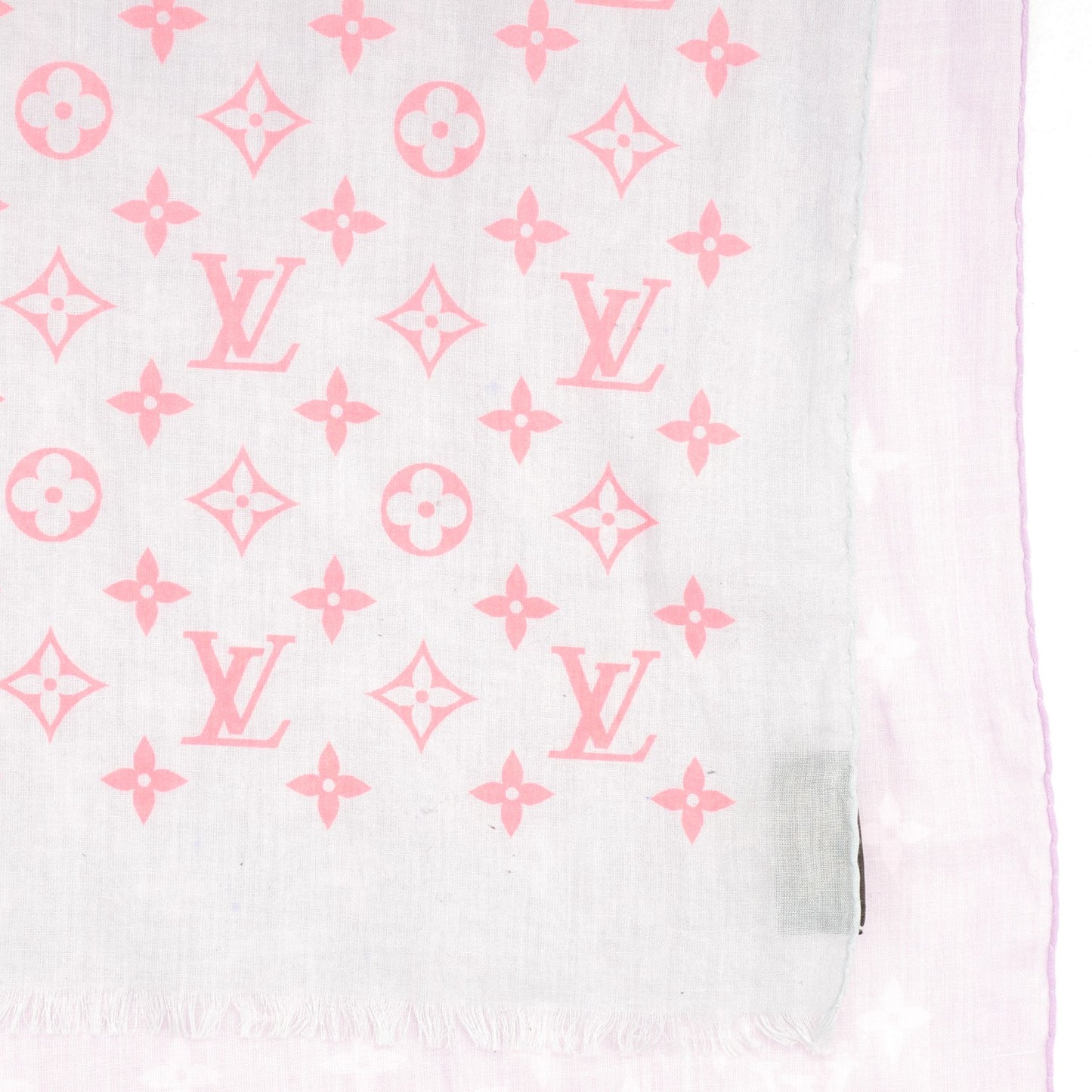 Cotton Monogram Sunrise Stole Blue Ciel