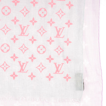 Louis Vuitton Cotton Monogram Sunrise Stole Blue Ciel 10 of 13
