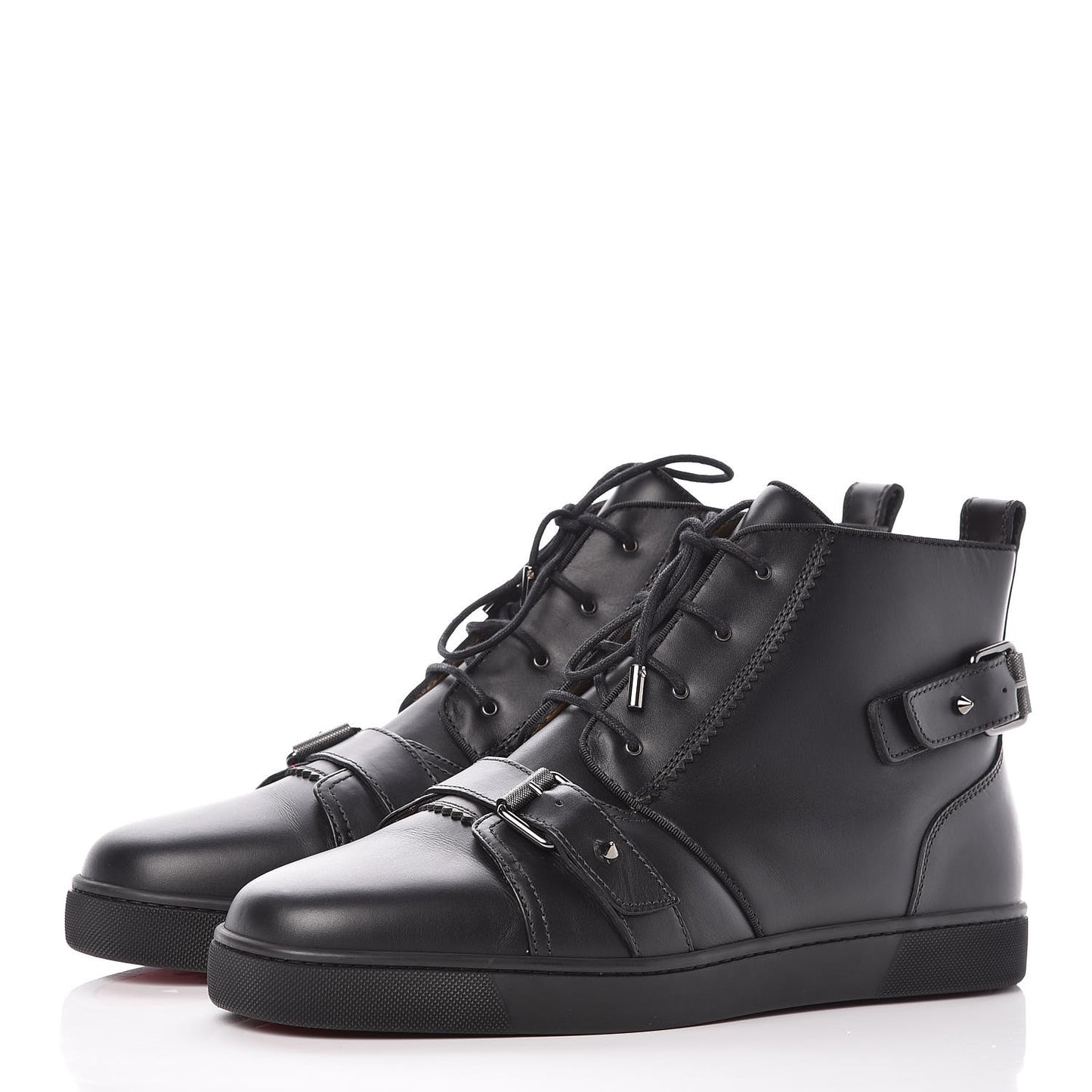 Calfskin Mens Nono Strap Flat Sneakers 45 Black