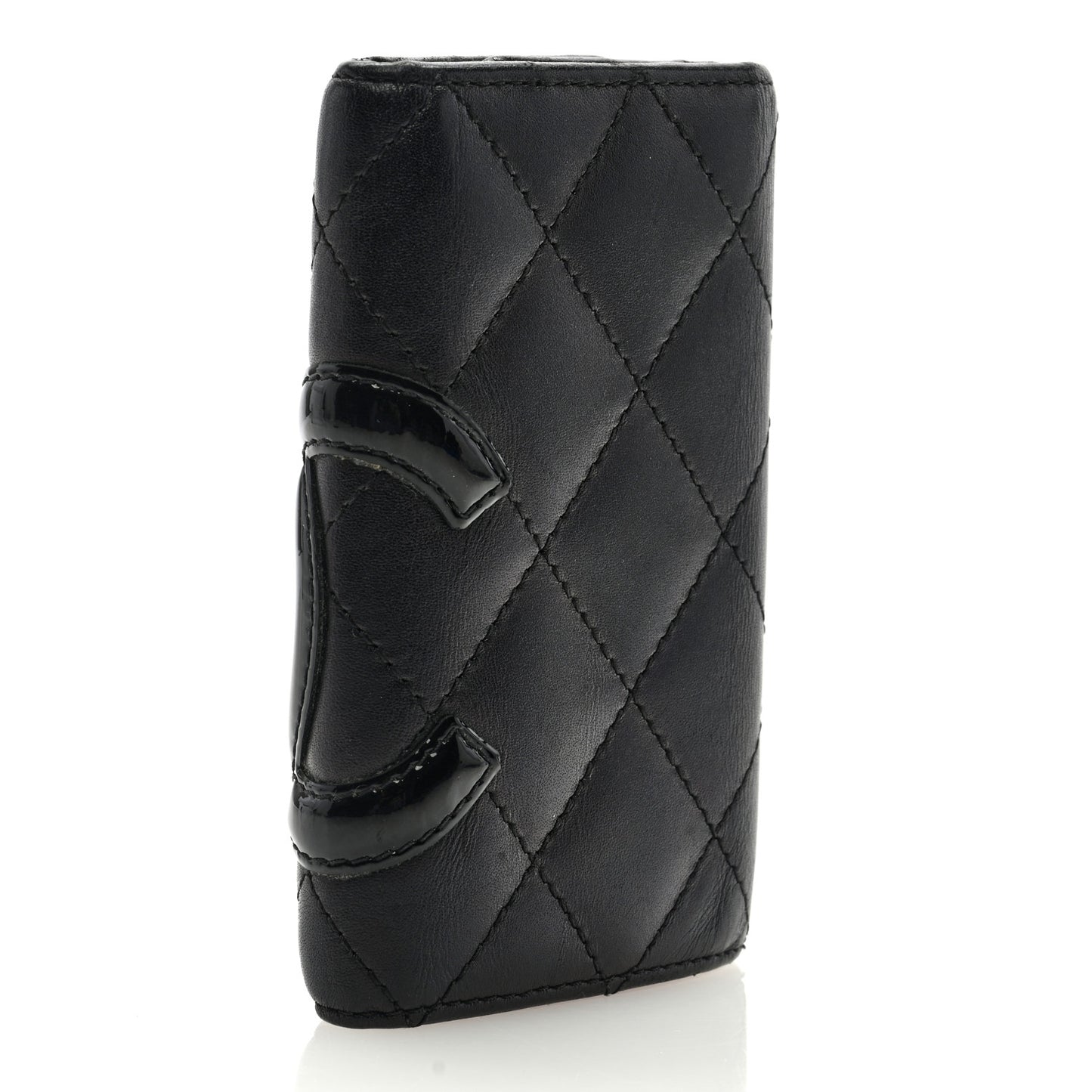 Calfskin Quilted Cambon 6 Key Holder Black