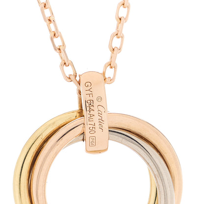Cartier 18K Pink White Yellow Gold Diamond Trinity Pendant Necklace 5 of 6