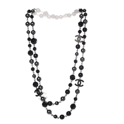 Chanel Ruthenium Beaded CC Long Necklace Black 4 of 6