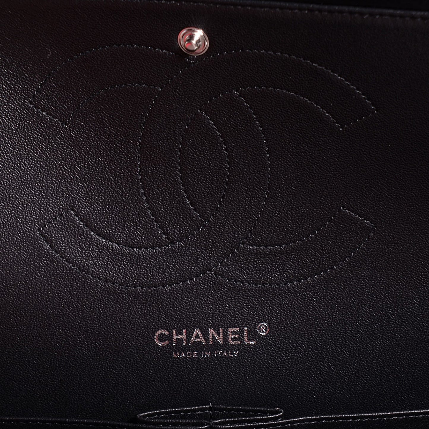 Lambskin Chevron Quilted Jumbo Double Flap So Black