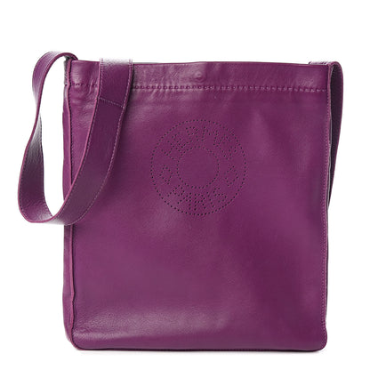 Hermes Lambskin Clou De Selle Pouch Violet 1 of 10