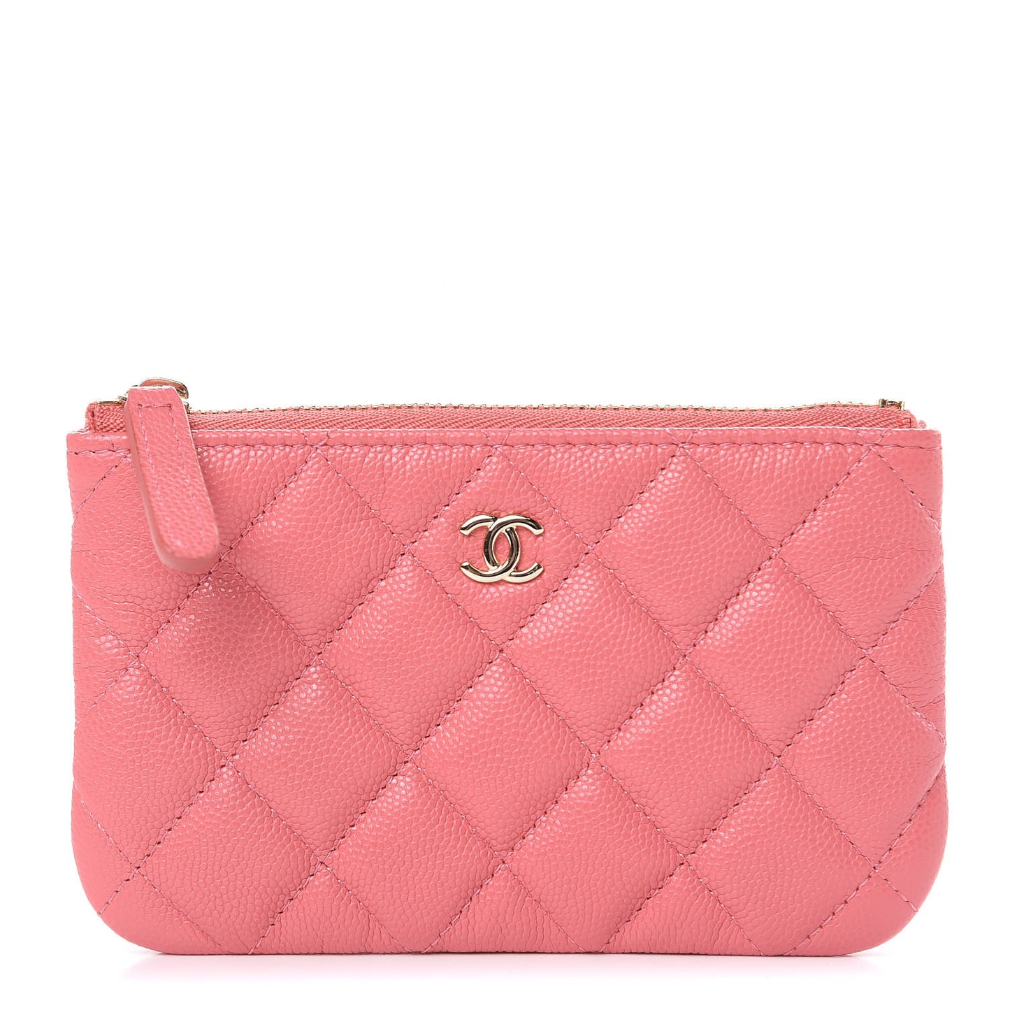 Caviar Quilted Small Cosmetic Case Pink