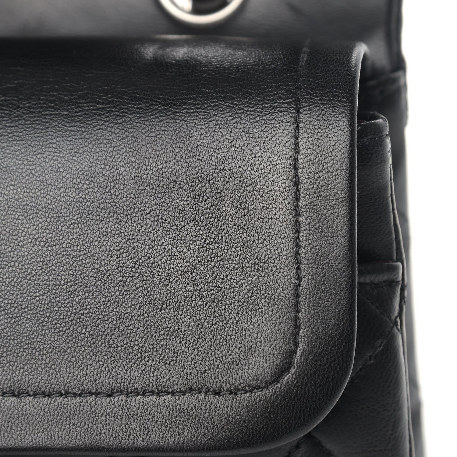 Chanel Lambskin Quilted Medium Double Flap Black 13 of 15