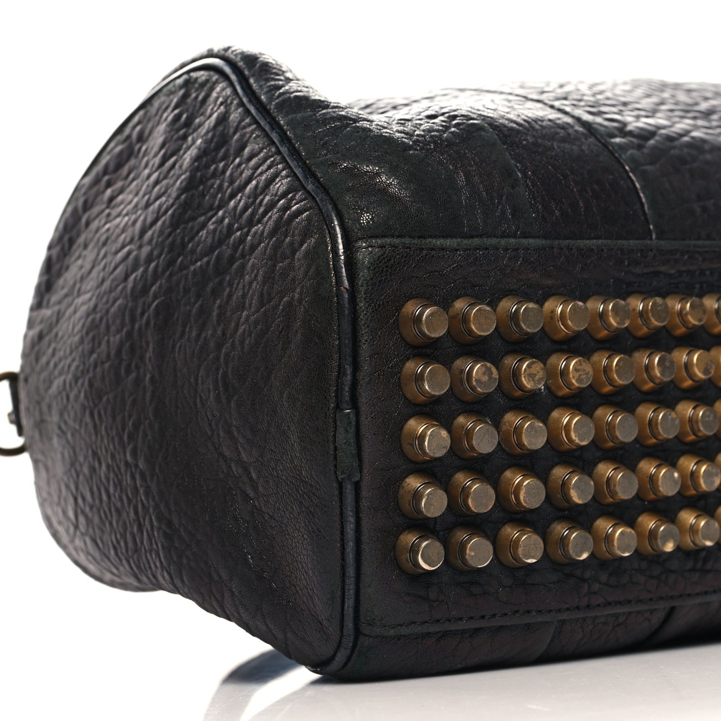 Pebbled Lambskin Rocco Black Antique Brass Hardware