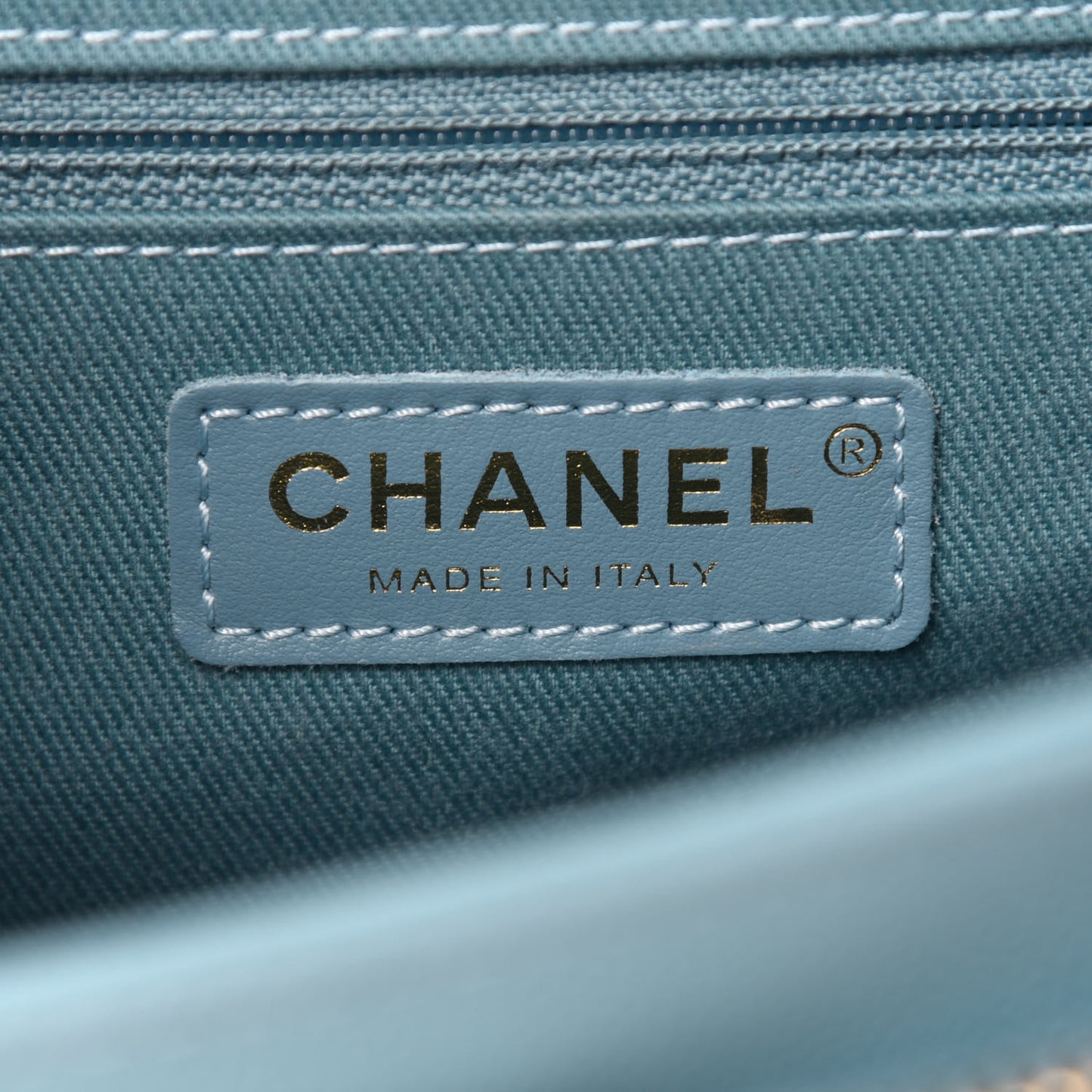 Caviar Quilted Small Business Affinity Flap Light Blue