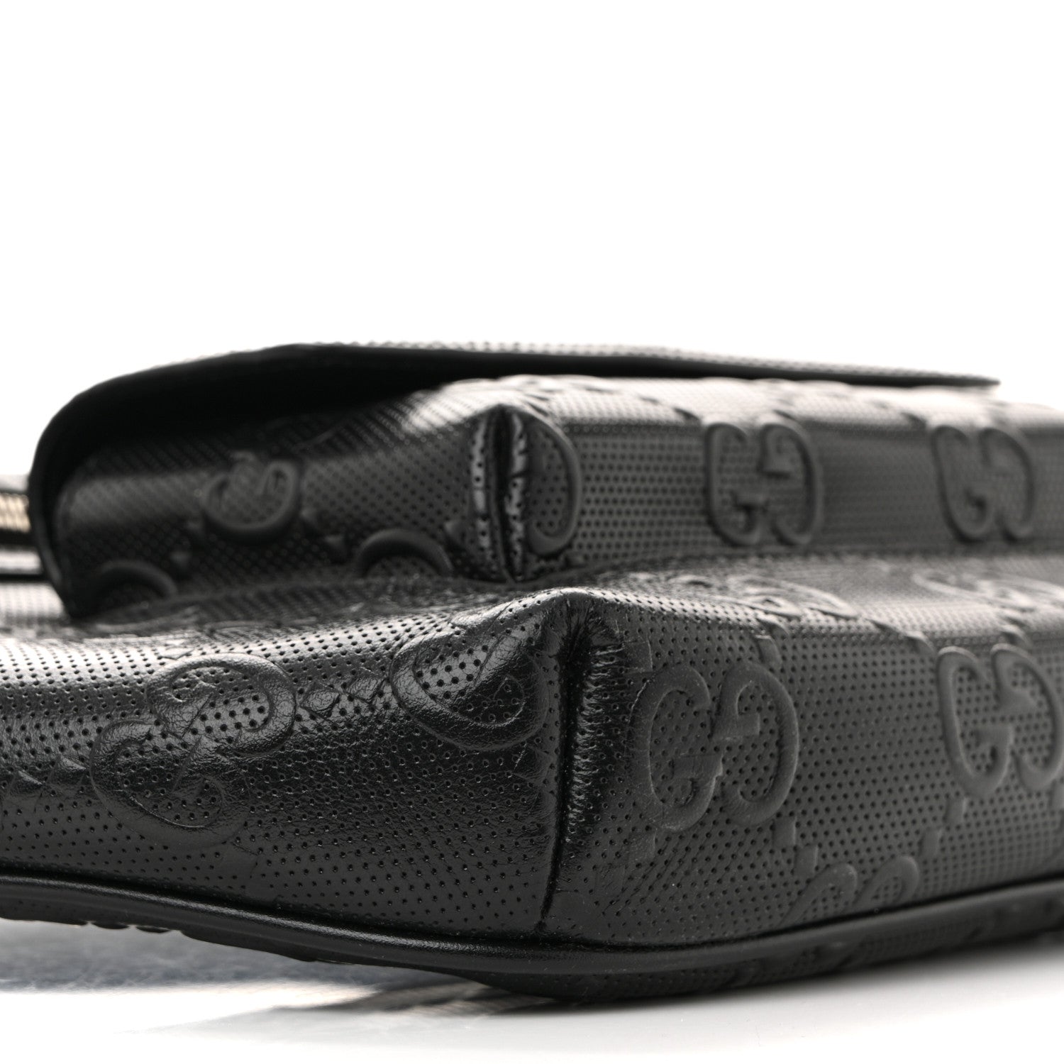 Gucci Calfskin GG Tennis Embossed Pocket Belt Bag Black 9 of 10