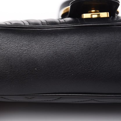 Gucci Calfskin Matelasse Small GG Marmont Shoulder Bag Black 14 of 14
