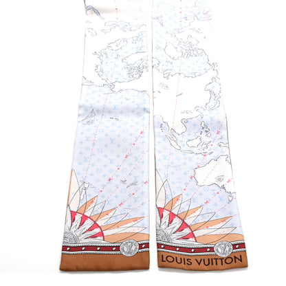 Louis Vuitton Silk Monogram Map Bandeau Blue Clair 2 of 3