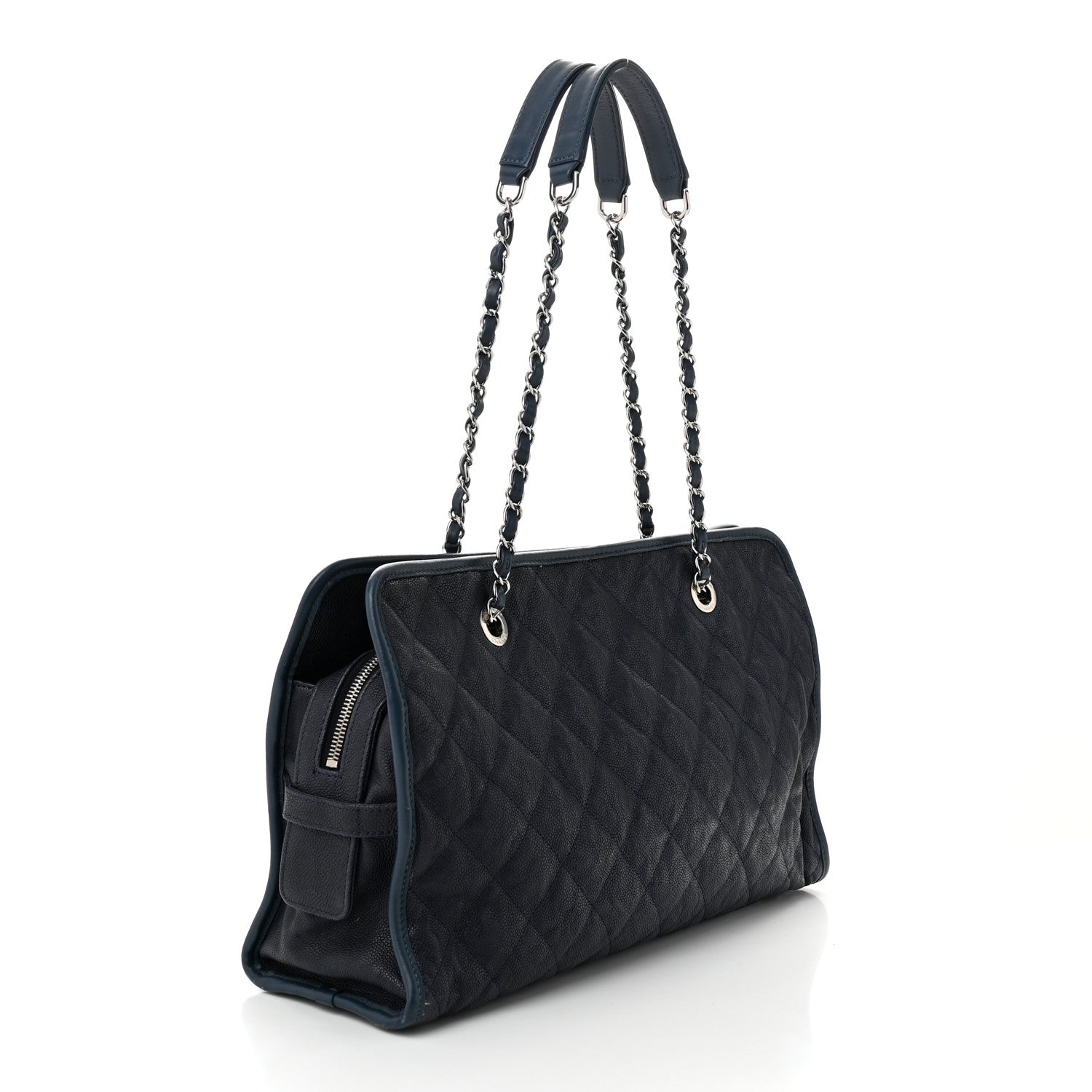 Chanel Caviar Quilted French Riviera Tote Blue 3 of 12