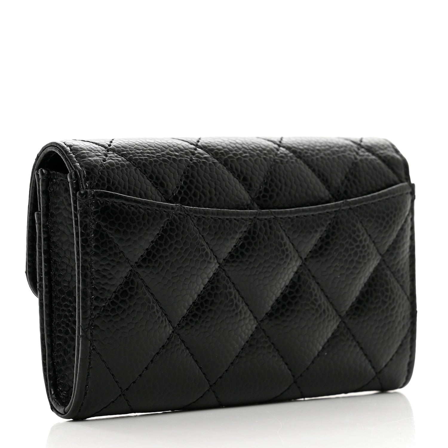 Chanel Caviar Quilted Flap Card Holder Wallet Black 4 of 9