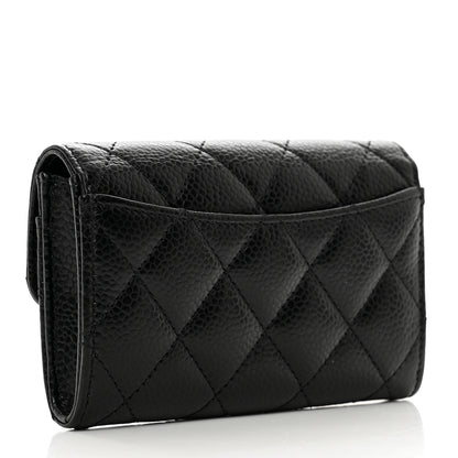 Chanel Caviar Quilted Flap Card Holder Wallet Black 4 of 9