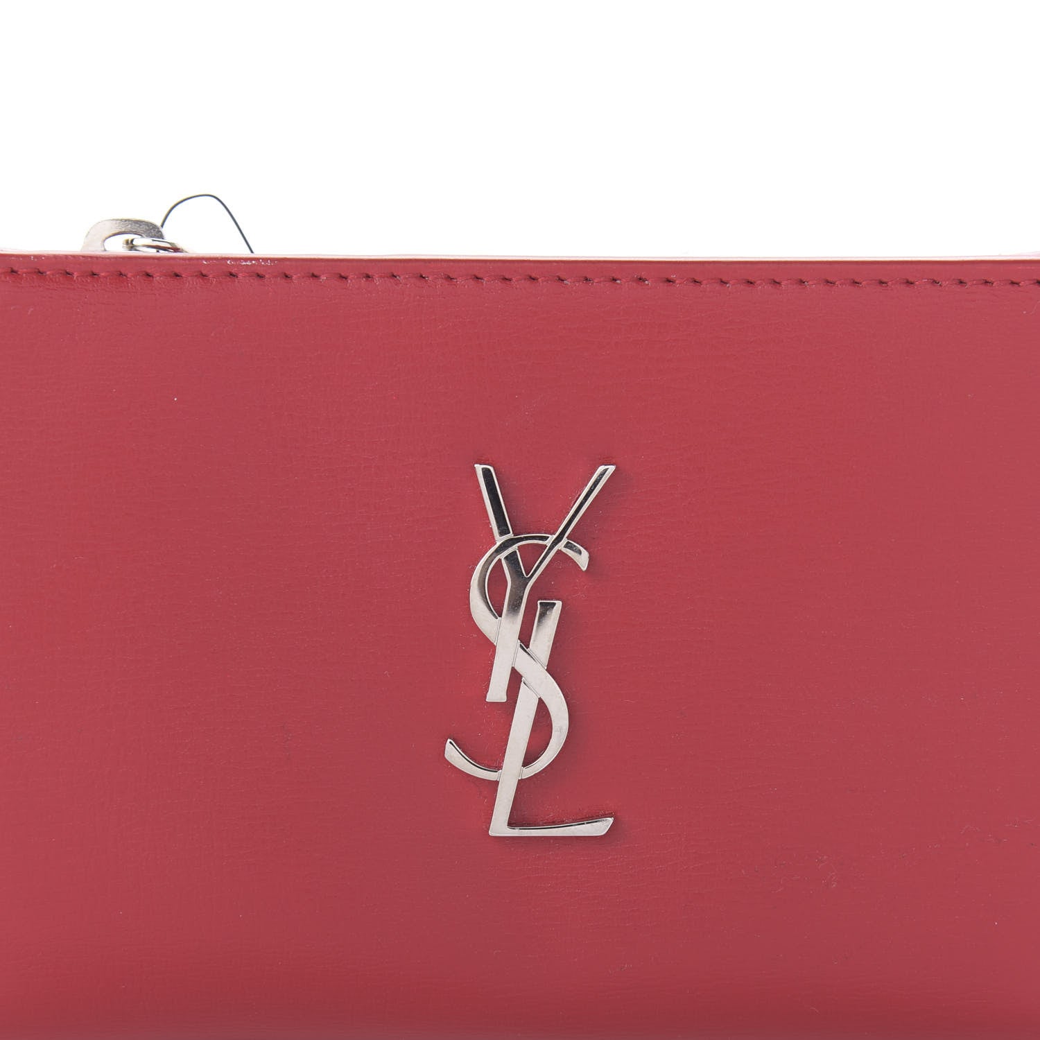 Saint Laurent Smooth Calfskin Monogram Zipped Two-Part Wallet Red 9 of 10