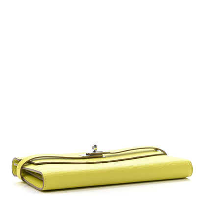 Hermes Chevre Mysore Kelly Longue Wallet Lime 3 of 4
