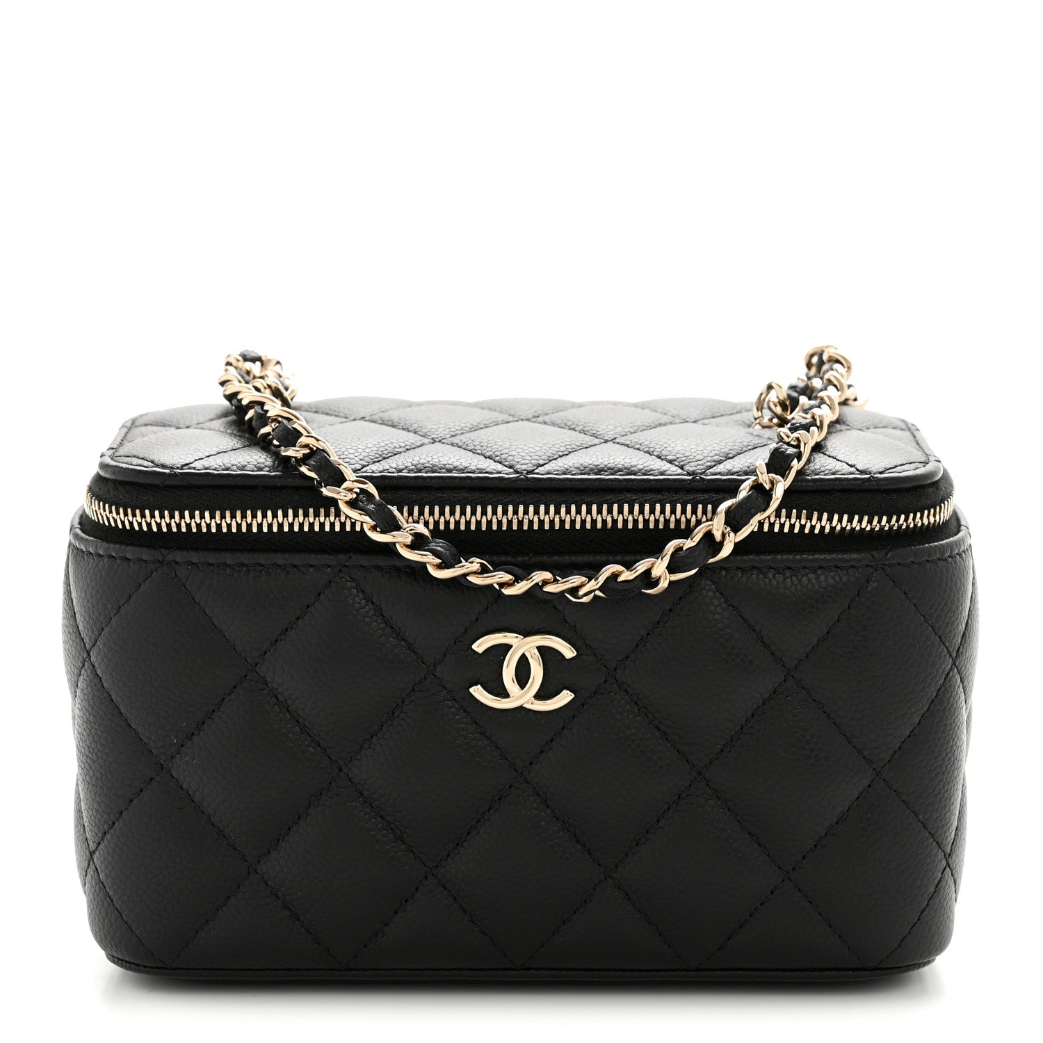 Chanel Caviar Quilted Small Tiny CC Vanity Case With Chain Black 1 of 11