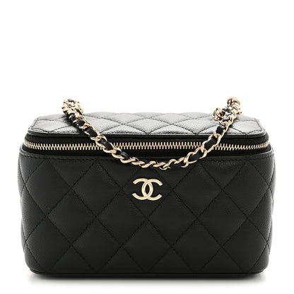 Chanel Caviar Quilted Small Tiny CC Vanity Case With Chain Black 1 of 11