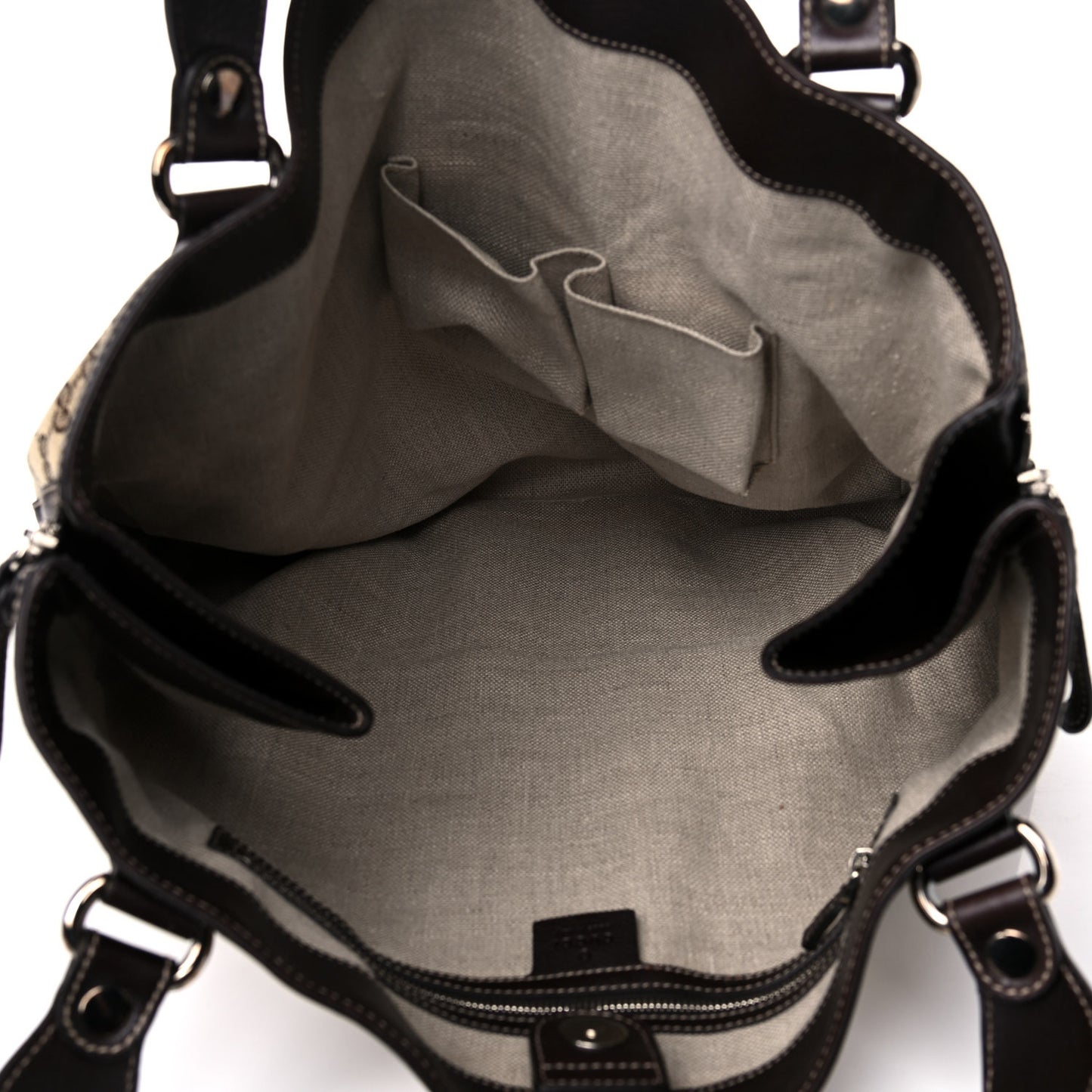 Monogram Large Icon Bit Tote Dark Brown