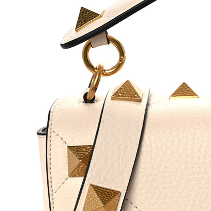 Valentino Garavani Grained Calfskin Large Roman Stud Shoulder Bag Light Ivory 11 of 12